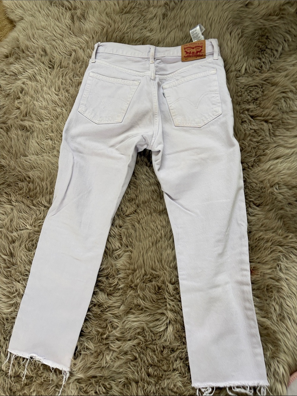 Levi's Lavender Rare:   Raw Hem Straight Jeans